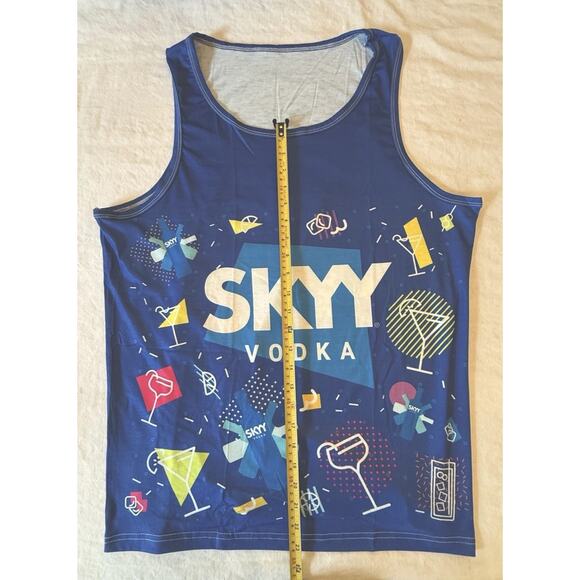 SKYY Vodka Men’s Large PRIDE Tank Top - Blue Cocktails Design Polyester New - Picture 6 of 14